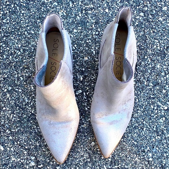 Sole Society Gray/Silver Booties - Picture 2 of 7